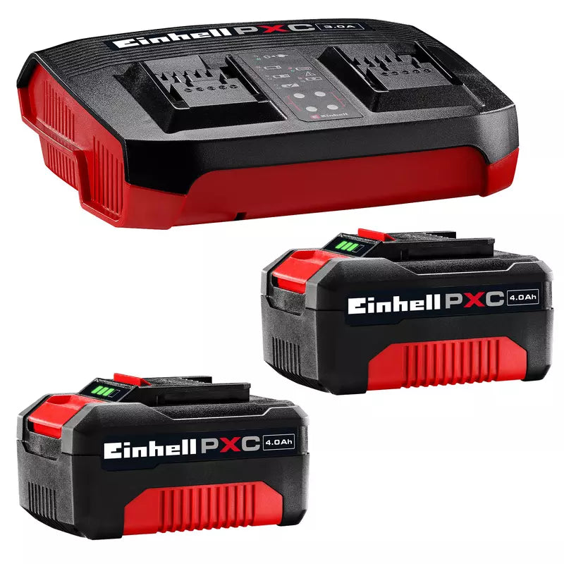 Starter Kit Einhell 2x 18V 4,0Ah PXC Twincharger (cod. 4512212) - Batterie e Caricabatterie Doppio