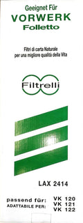 Kit da 8 sacchetti compatibili di alta qualità, progettati specificamente per aspirapolvere Vorwerk Folletto modelli VK120, VK121 e VK122